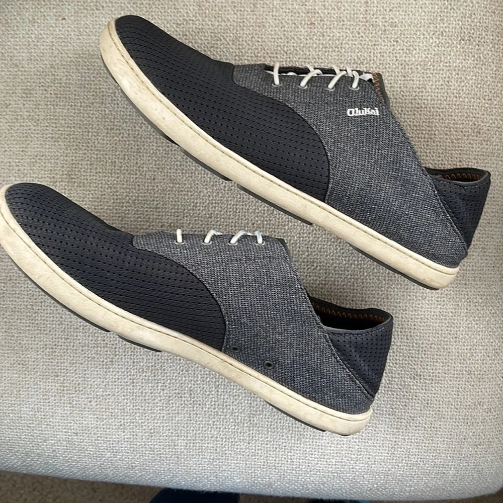 Olukai Nohea Moku Men’s No Tie Boat Shoes 9